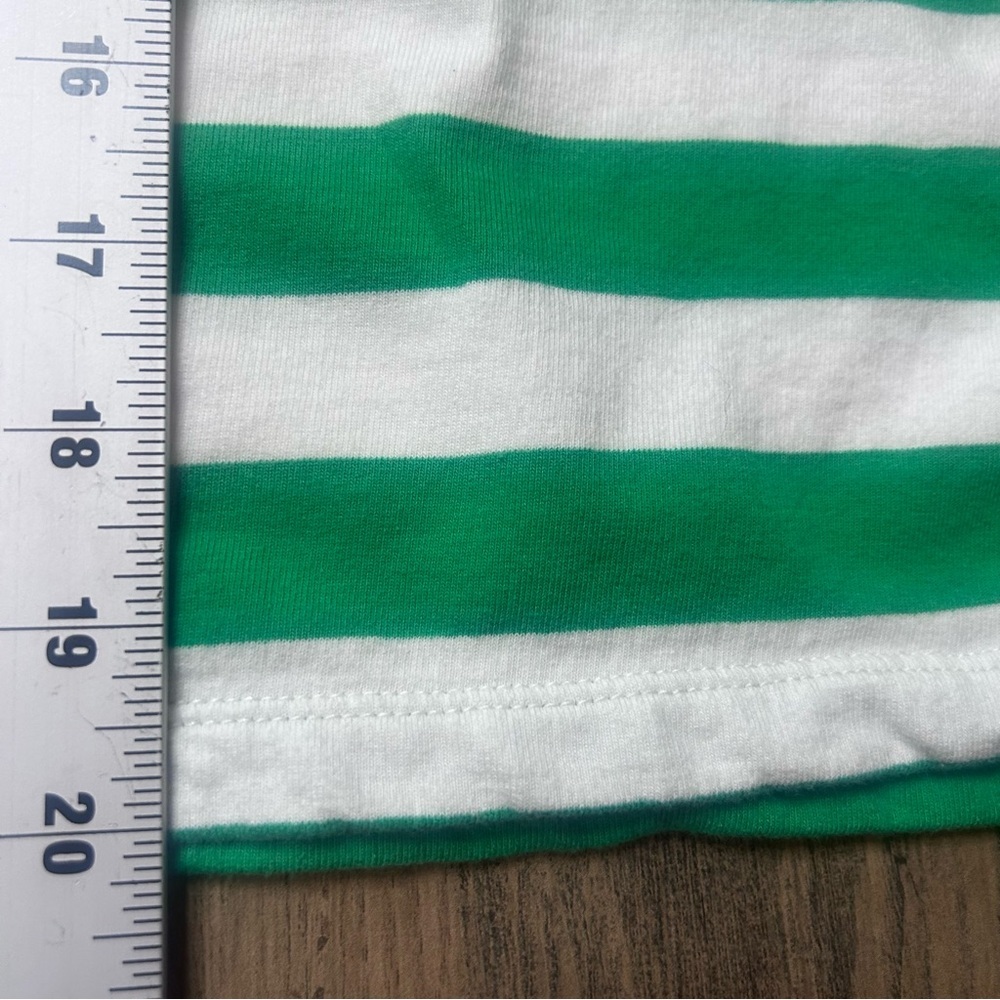 J Crew Women’s Wide Striped Top Green Funnel Neck Lightweight Sweatshirt Size S - Picture 6 of 8